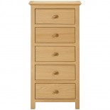 Moreton Oak 5 Drawer Tall Chest